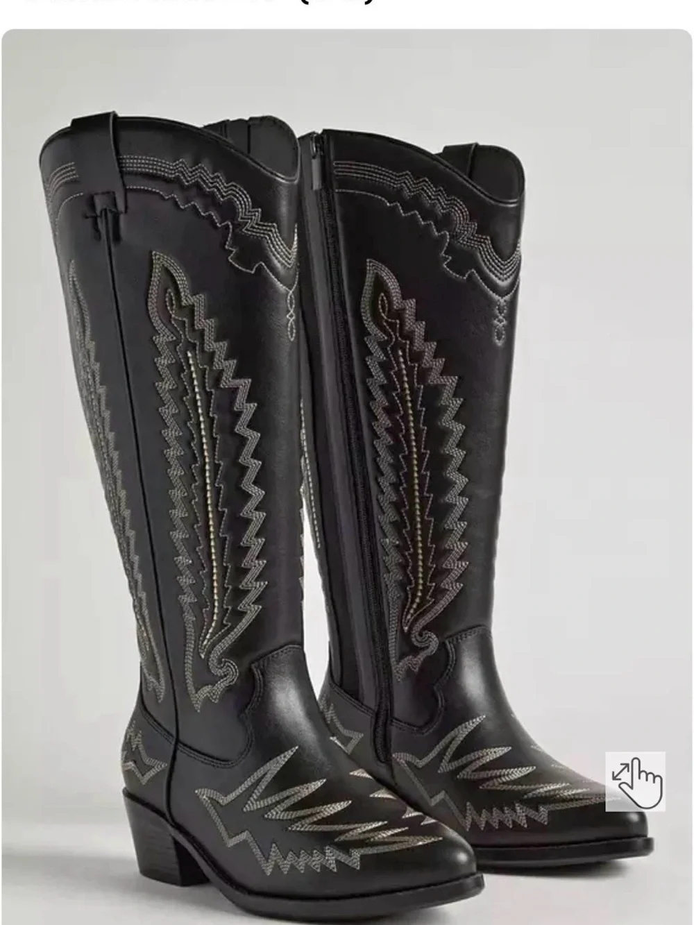 torrid Black Over-the-Knee Western Embroidered Boots wide-calf